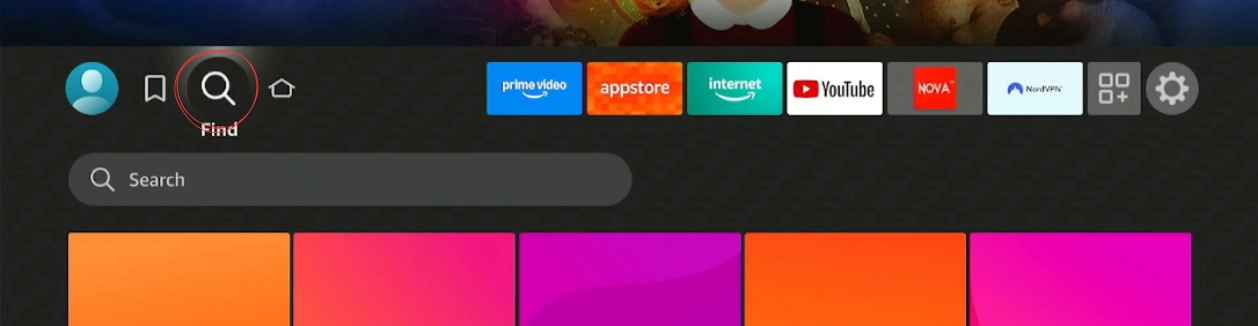 Search for the Downloader app on the Fire Stick home screen