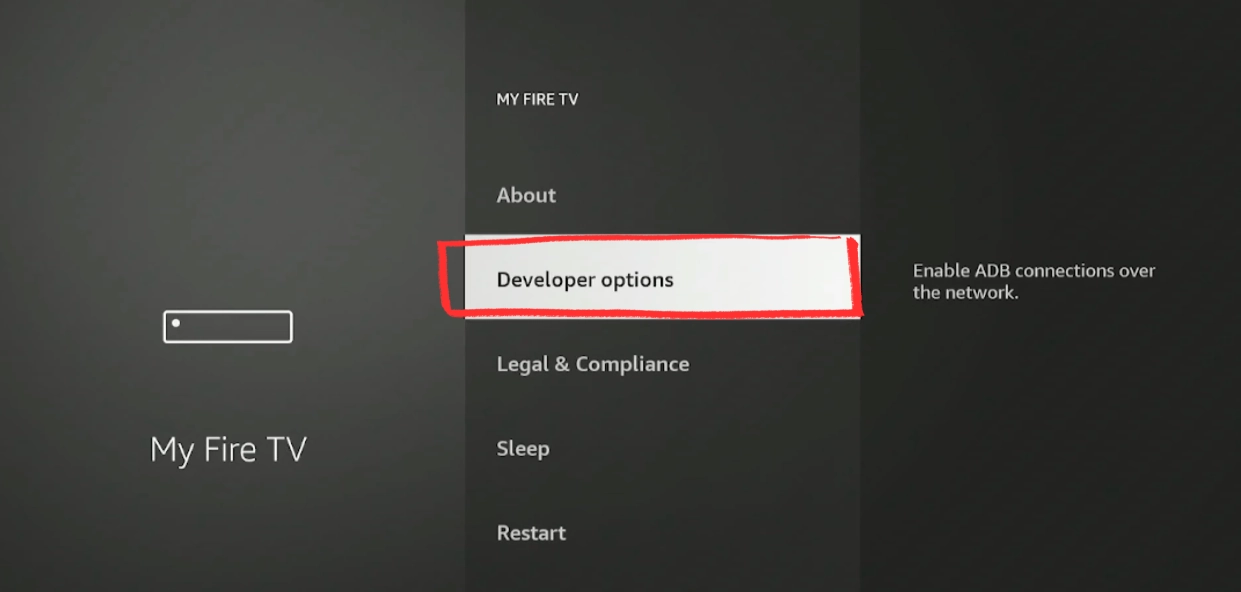 Developer Options now visible in My Fire TV settings