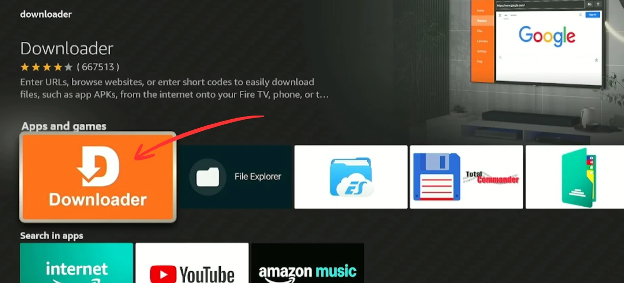 Install the Downloader app from the Amazon App Store on Fire Stick