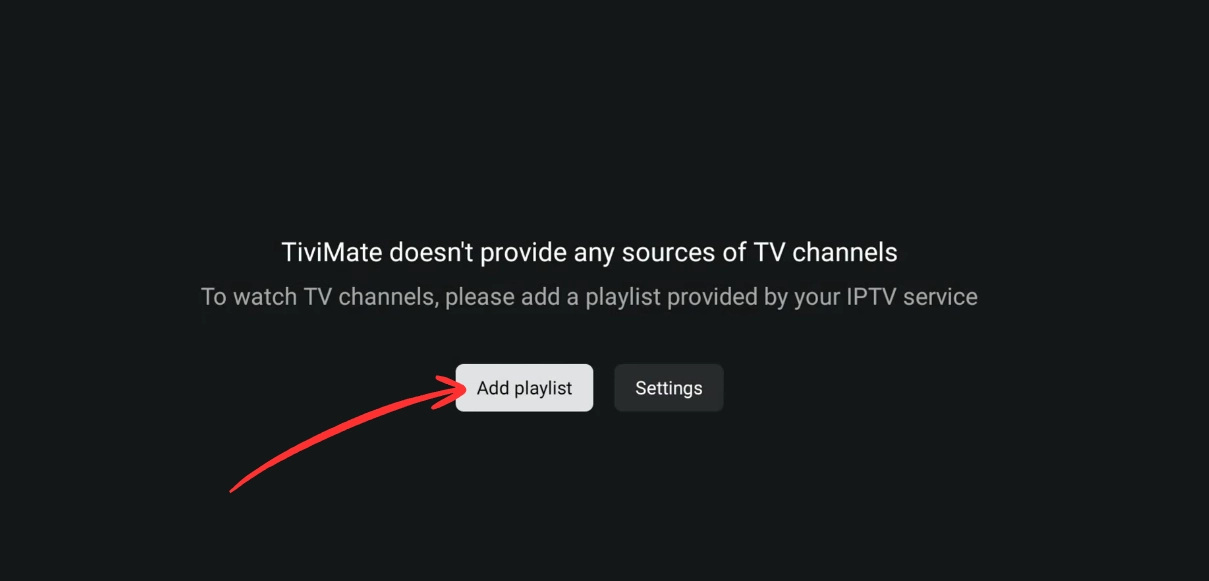 TiviMate first launch Add Playlist screen on Fire Stick