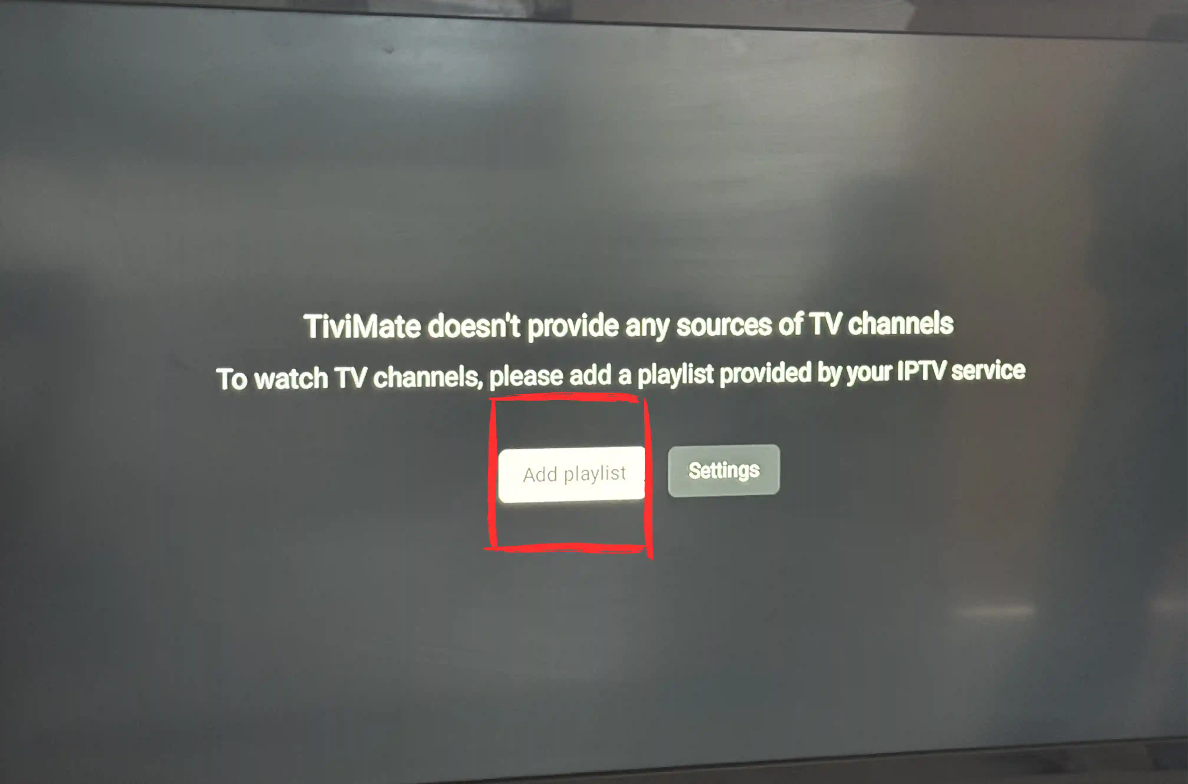 TiviMate first launch on Android TV box - Add Playlist