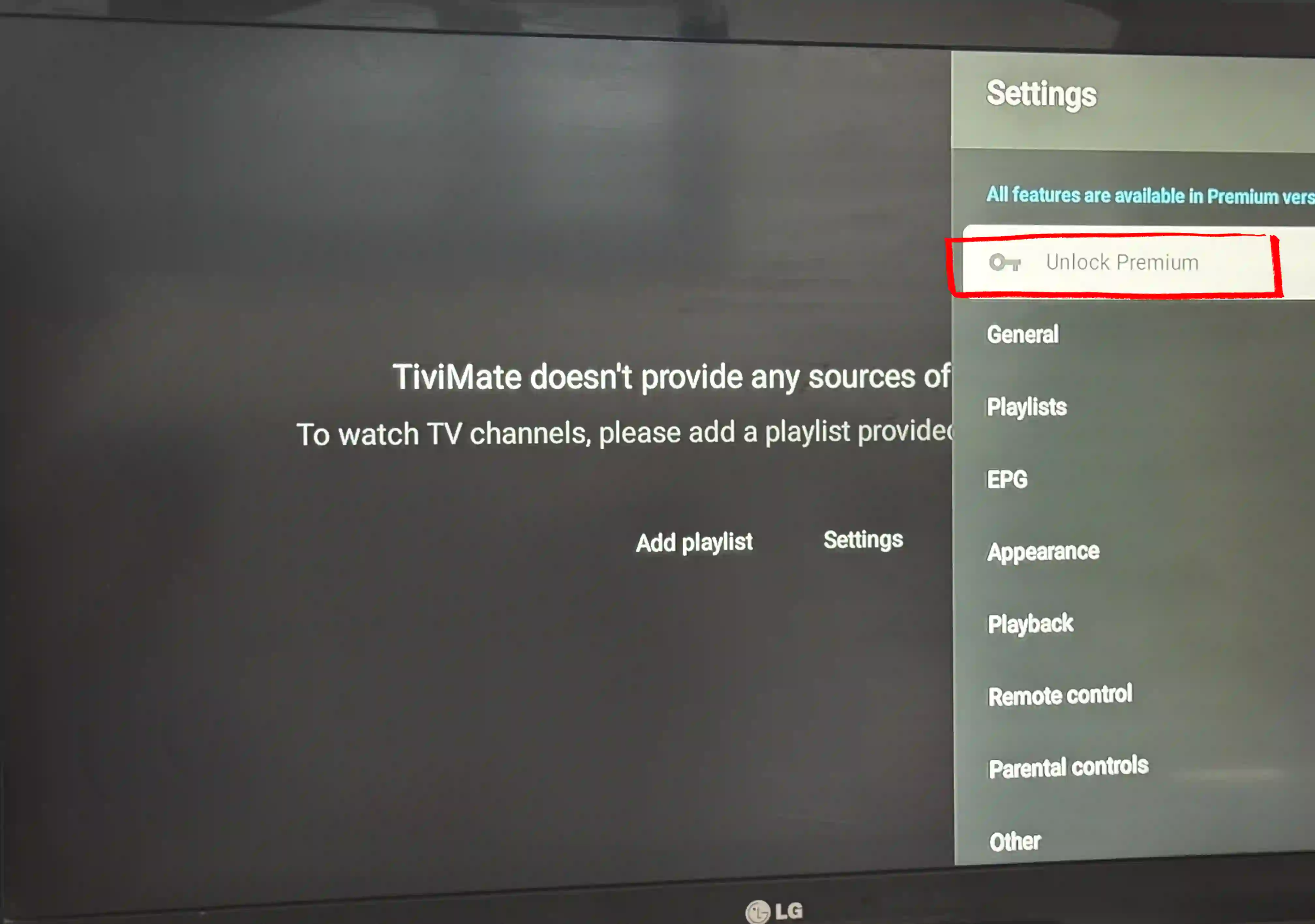 TiviMate Settings Unlock Premium on Android TV box