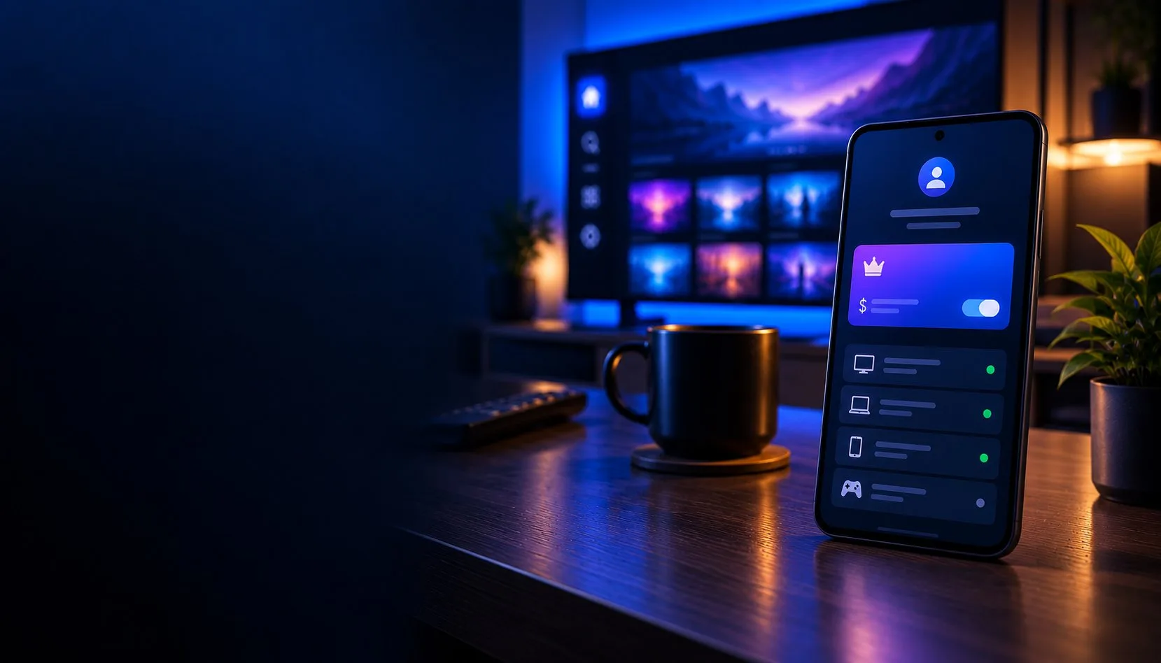 Smartphone showing the TiviMate Companion app managing a Premium account