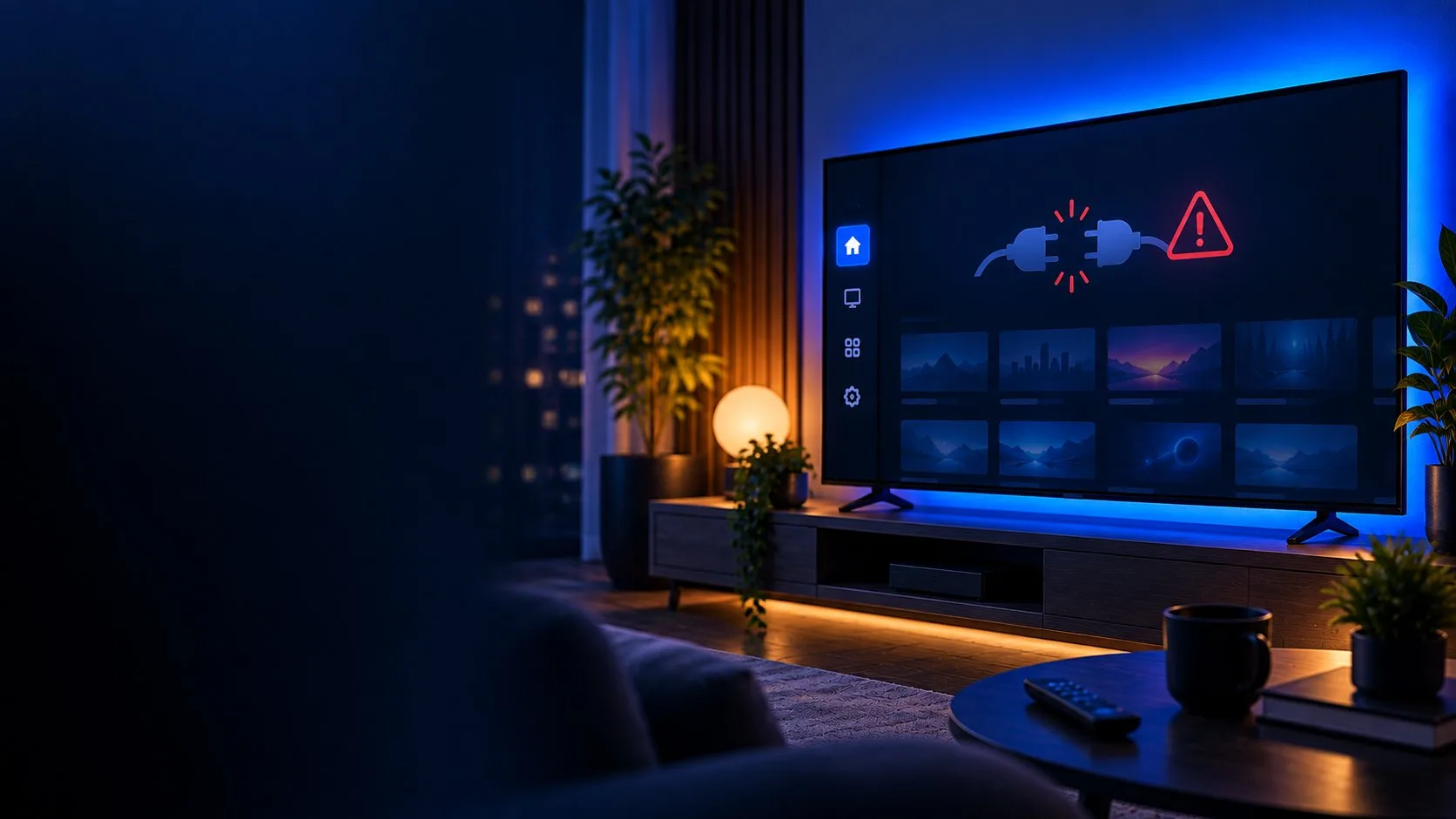 TiviMate on a TV showing the HTTP Data Source Exception connection error