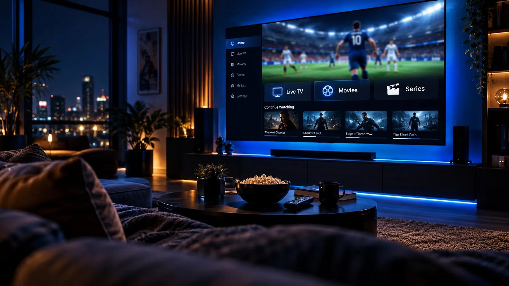 TiviMate Premium running on a smart TV